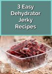 Jerky in a glass bowl on a cutting board with peppercorns scattered around
