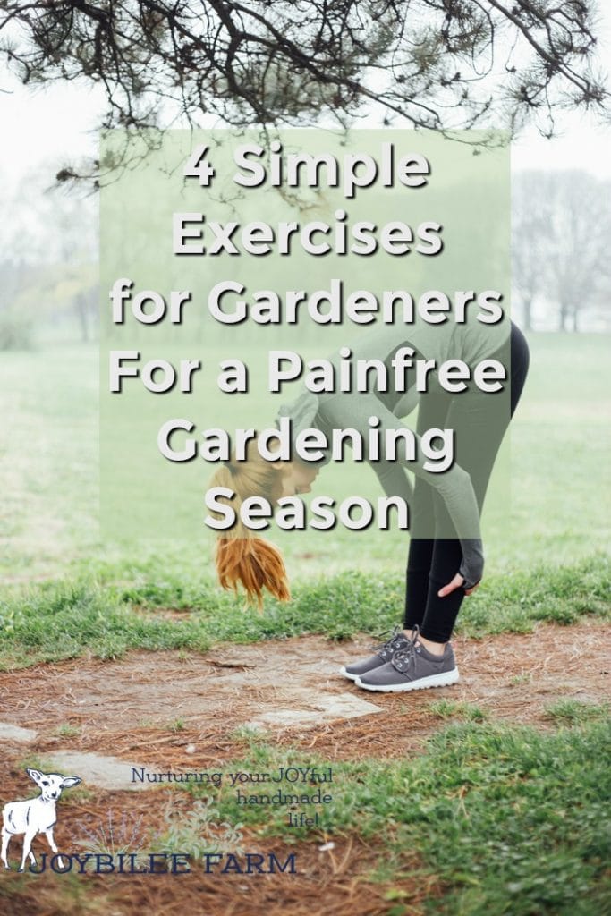 Woman stretching before gardening