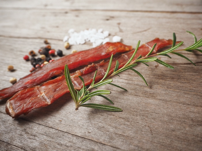 3 dehydrator beef jerky recipes. These dehydrator jerky recipes can be made with any lean red meat like beef, lamb, goat, venison, moose, or elk.  Beef is the most common choice but other red meats can be used successfully.