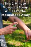 person spraying on insect repellant