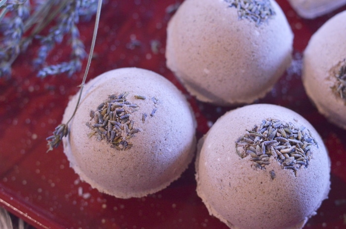 Oatmeal and lavender bath bombs