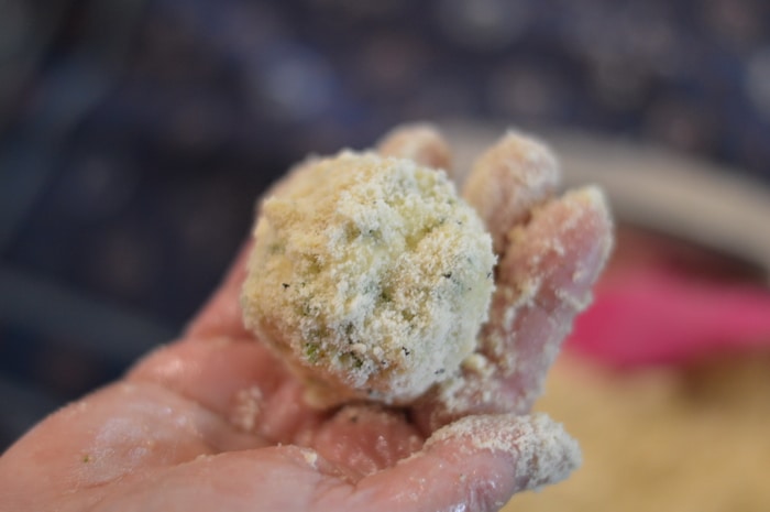 zucchini ball ready for baking