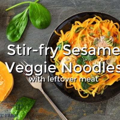 Stir Fry Sesame Veggie Noodles with Leftover Meat