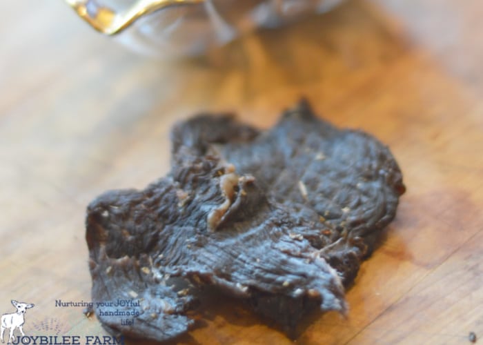 prepared beef jerky with a kombucha jerky marinade