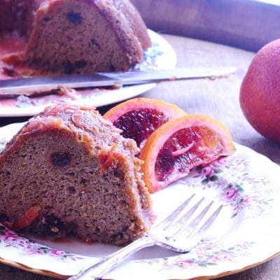 Gluten-Free Pumpkin Coffee Cake with Blood Orange Glaze