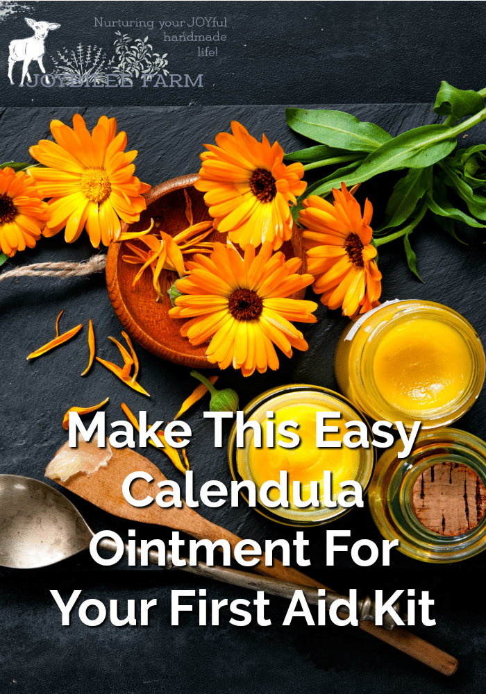 Orange calendula flowers and salves in glass jars