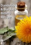 Dandelion flower and bottle with golden liquid
