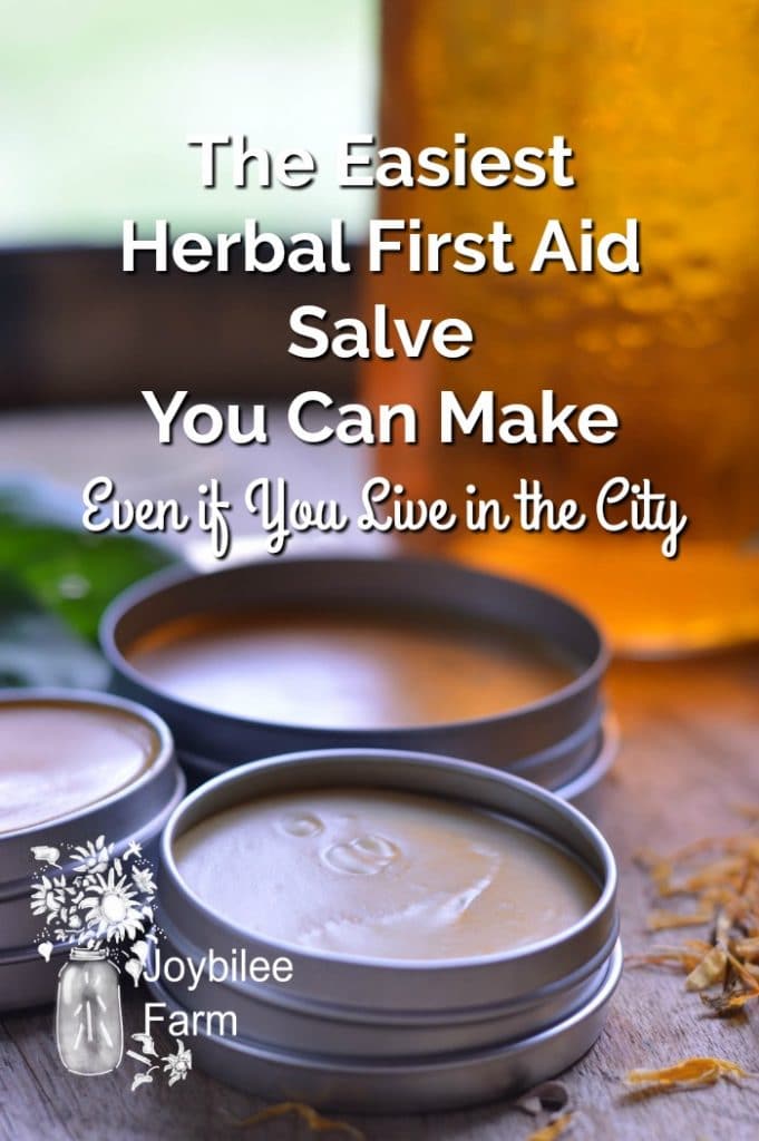 Homemade salves sitting on a table