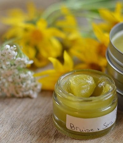 jar of arnica and yarrow bruise cream