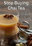 An antique glass and silver mug with Chai Tea
