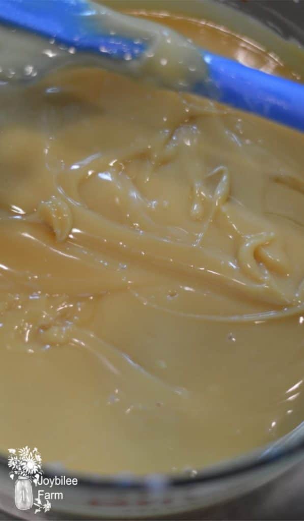 pumpkin spice soap at trace stage
