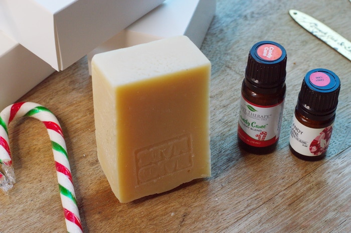 Candy cane soap with essential oils