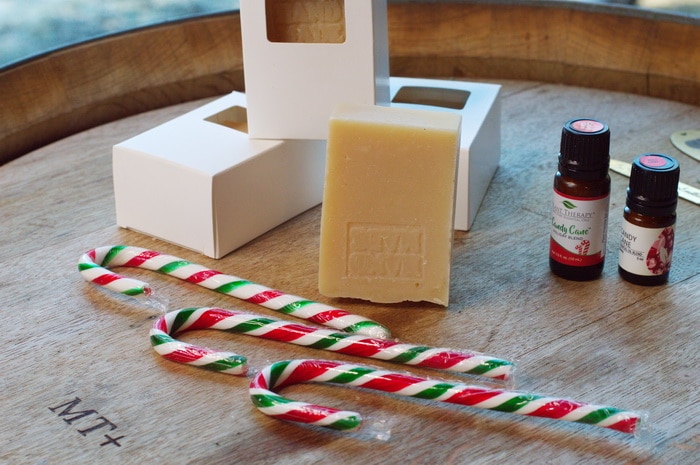 candy cane soap with candy canes
