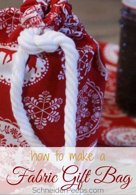 handmade fabric gift bags from Schneider Peeps