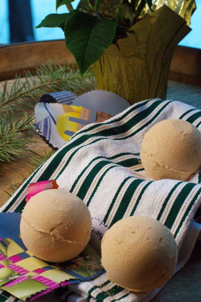 Gold, frankincense, and myrrh bath bombs are the perfect DIY gift for your BFF, secret santa, office party, or any where you need a little luxury without the price tag.  Make them in an afternoon for a quick stocking stuffer or DIY gift.
