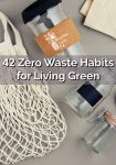 A reuseable net bag, glass bottles and coffee mug