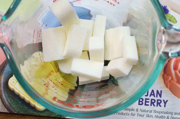 Measure the melt and pour soap on a scale