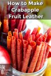 Apple fruit leather rolled up in cups