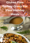 gravy boat on the table in the middle of a holiday spread