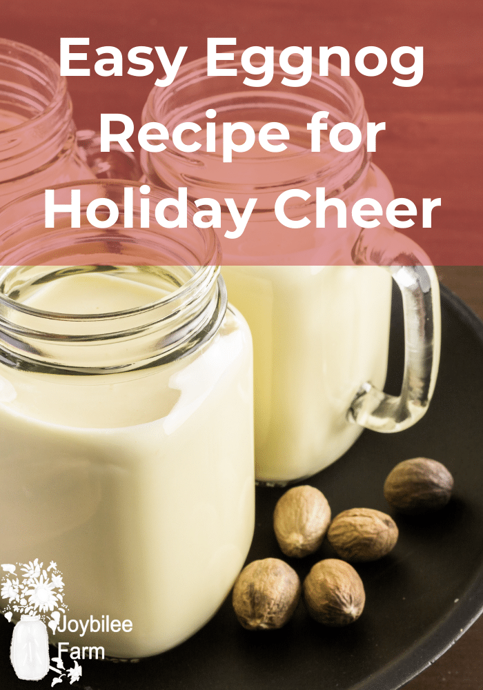 eggnog filled glasses on a tray
