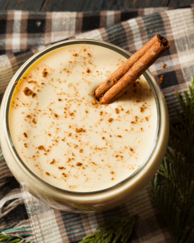 egg nog in glass