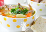 turkey soup in a bowl, homemade turkey soup recipe