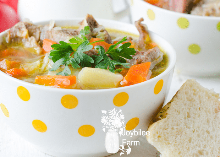 turkey soup in a bowl, homemade turkey soup recipe