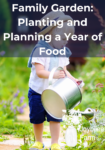 a child watering the plants along a path