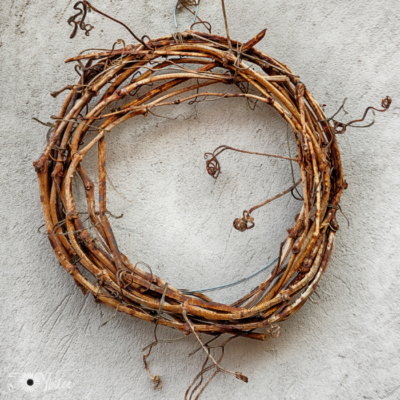 Making a Festive Grapevine Wreath for Kitchen Herbs